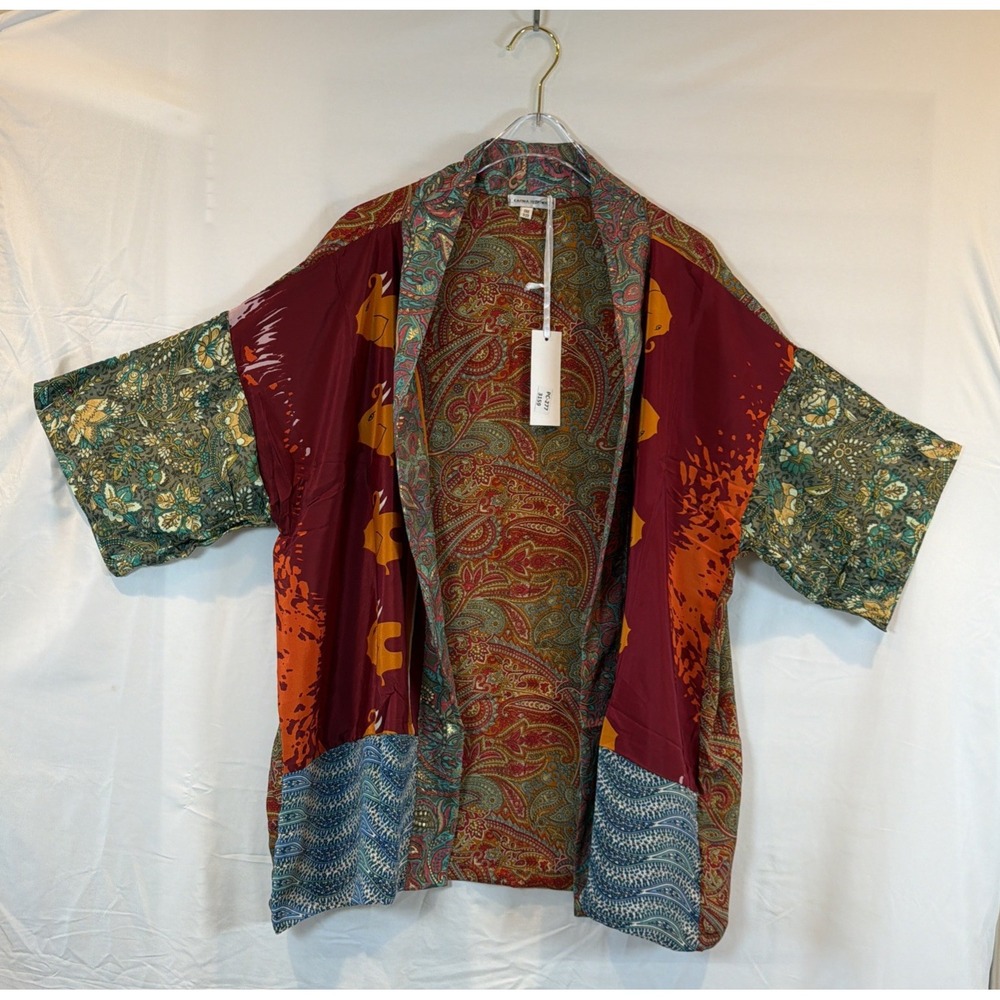 Karma Highway Mixed Patchwork Kimono Duster Cardigan Paisley Floral NWT OS
